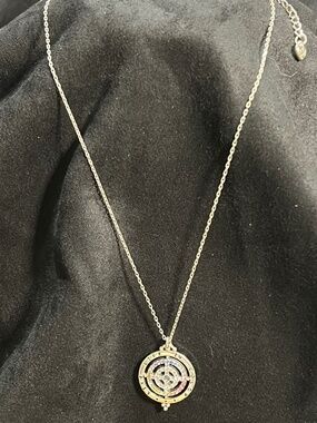 Brighton Color Drops silver plated pendant necklace compass design